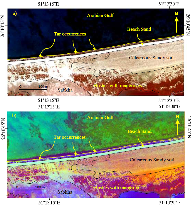 WorldView-3 mapping of tarmat deposits of the Ras Rakan Island, northern Coast of Qatar