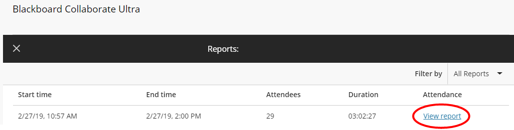 Retrieve Attendance Report